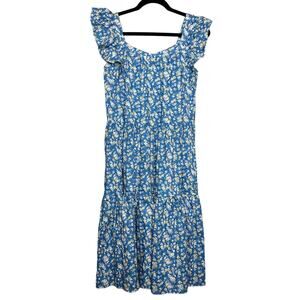 Carly Jean Los Angeles Blue Floral Midi Dress